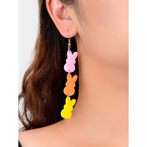Easter Peep Link Drop Earrings - Picture 2 of 4
